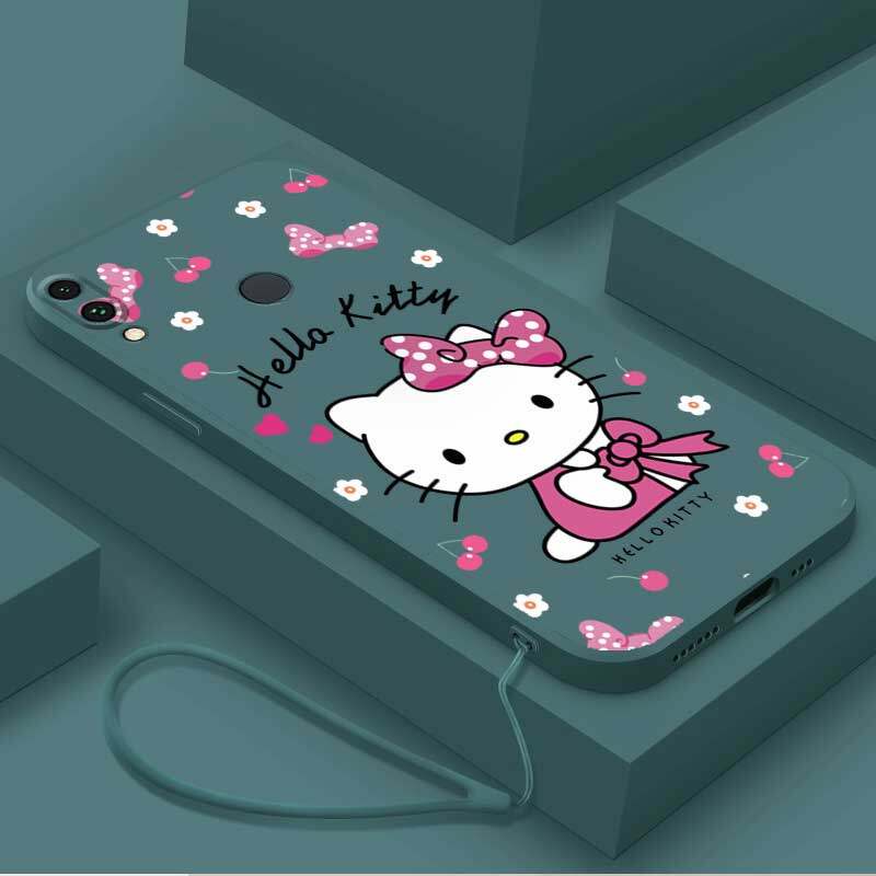 Casing Redmi Note 7 Redmi Note 7 Pro Redmi Note 6 Redmi Note 6 Pro phone case Soft Liquid Silicone Protector Smooth shockproof Bumper Cover Cute Hello Kitty Phone Case Phone Case With lanyard