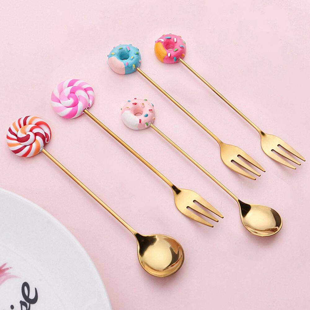 BÁO GIÁ Dao Làm Bếp Trẻ Em | Shopee Lazada Sendo Tiki mới nhất 10 YAKE Dao Kéo Quà Tặng Kẹo Cho Trẻ Em Muỗng Cà Phê Mini Hoạt Hình Nhà Bếp Làm Kem Bằng Thép Không Gỉ Khuấy Muỗng Cà Phê Dụng Cụ Ăn Dẹt Bộ Đồ Ăn
