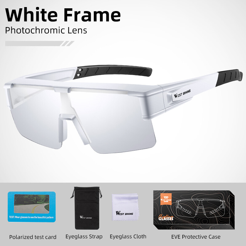 WEST BIKING Myopic Polarized Square Sunglasses Men Photochromic Cycling Glasses Night Driving Fishing Eyewear Bicycle Goggles Cycling Sunglasses Eyeglass Frame For Myopia