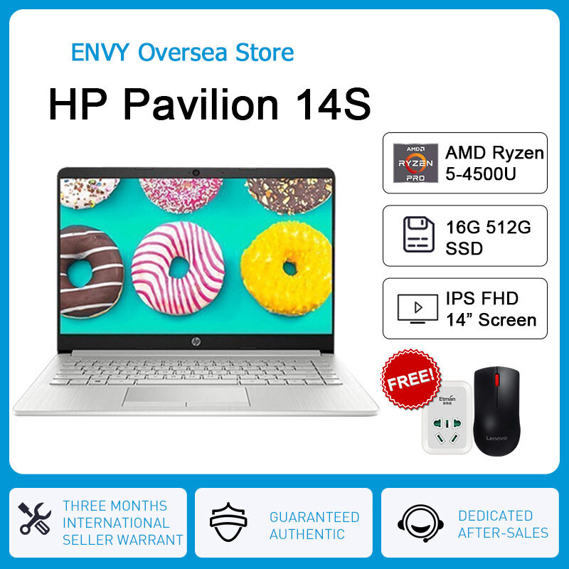 HP Pavilion 14s AMD Ryzen Processor | R5-4500U/R7-4700U | 8G/16G 512G SSD | Win10 | IPS Screen Malaysia