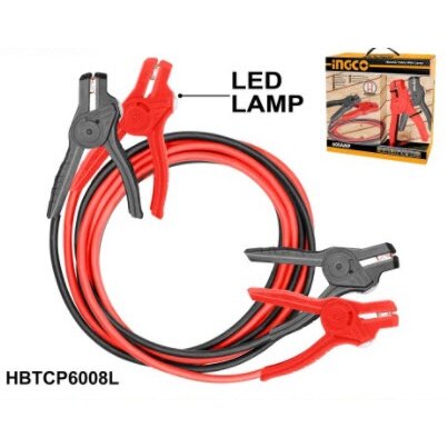 DÂY CÁP SẠC BÌNH CÓ ĐÈN LED 600AMP (CÓ ĐÈN LED) INGCO