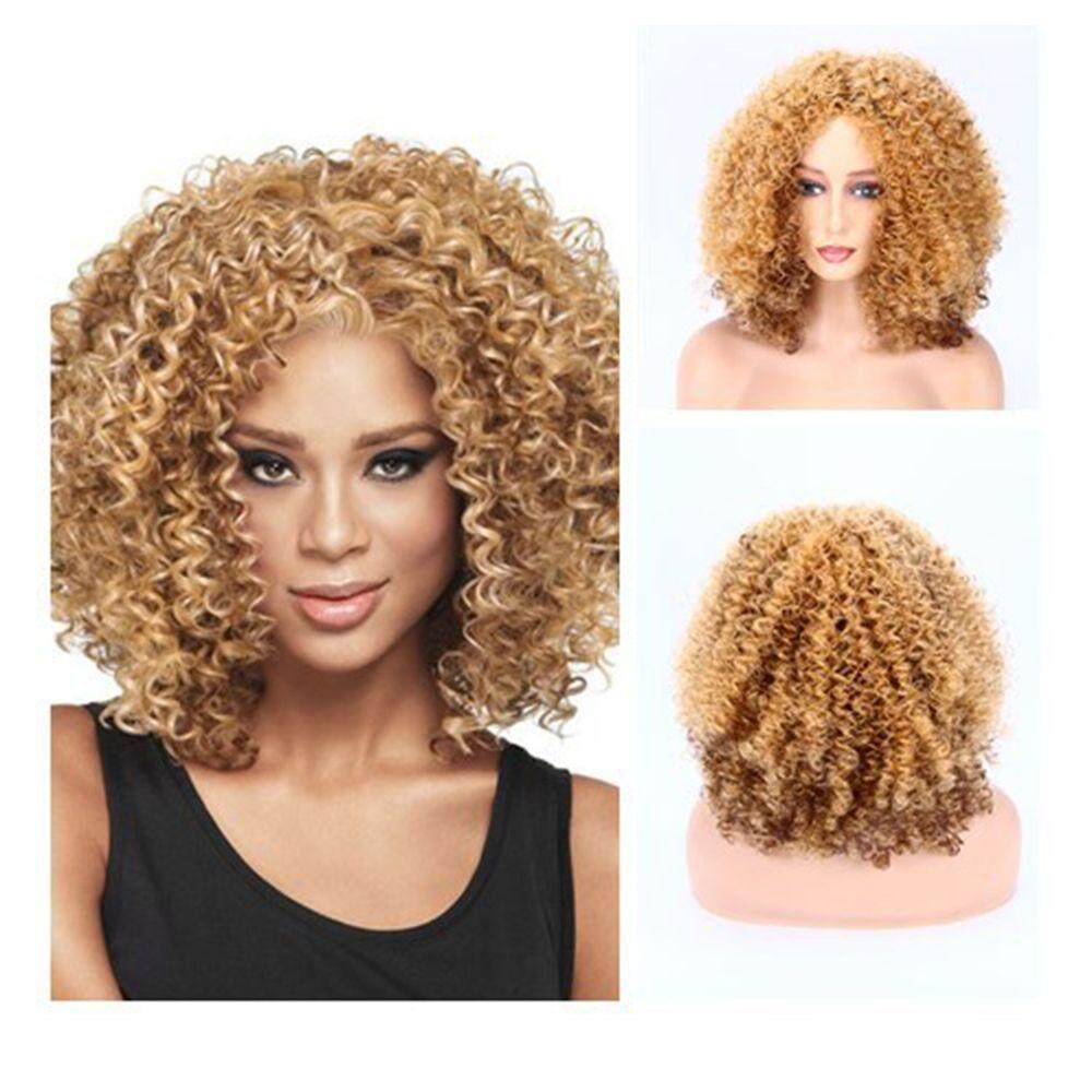 1 Kinky Curly Wigs Blonde Human Wigs Hair For Women African