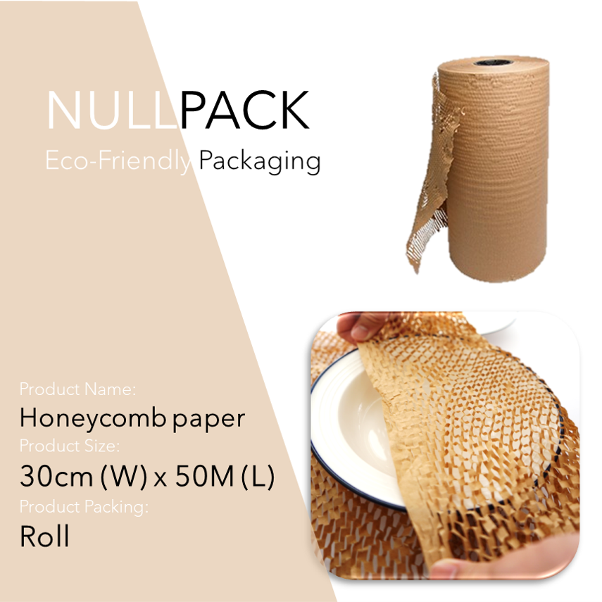 NULLPACK Biodegradable Honeycomb Paper Wrap 15cm 30cm x 50