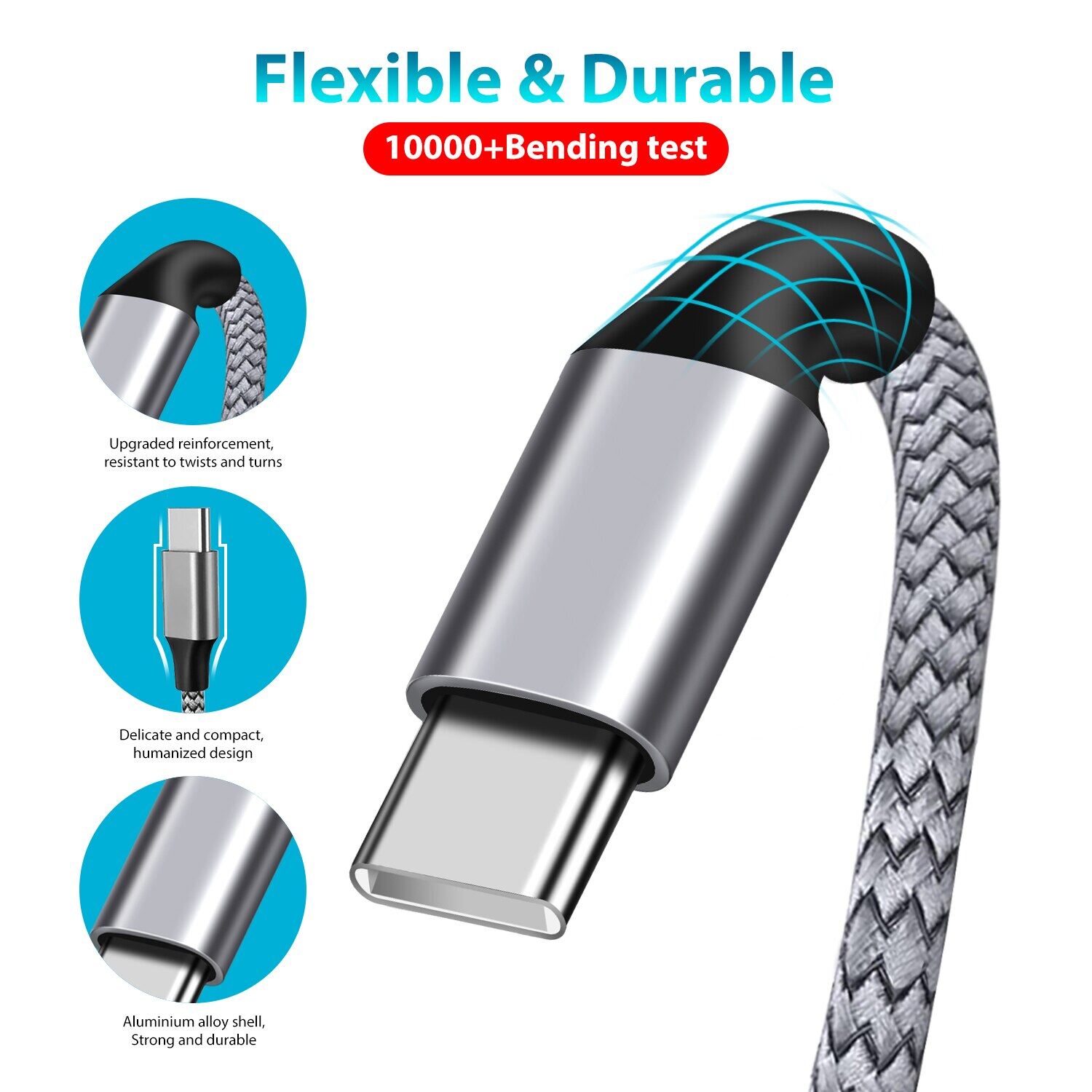 Factory Direct Sales 5M/8M Long Type C Cable Fast Charging Usb C Cable Data Transmission Charging Cord For S20 Mate Usb C Cord