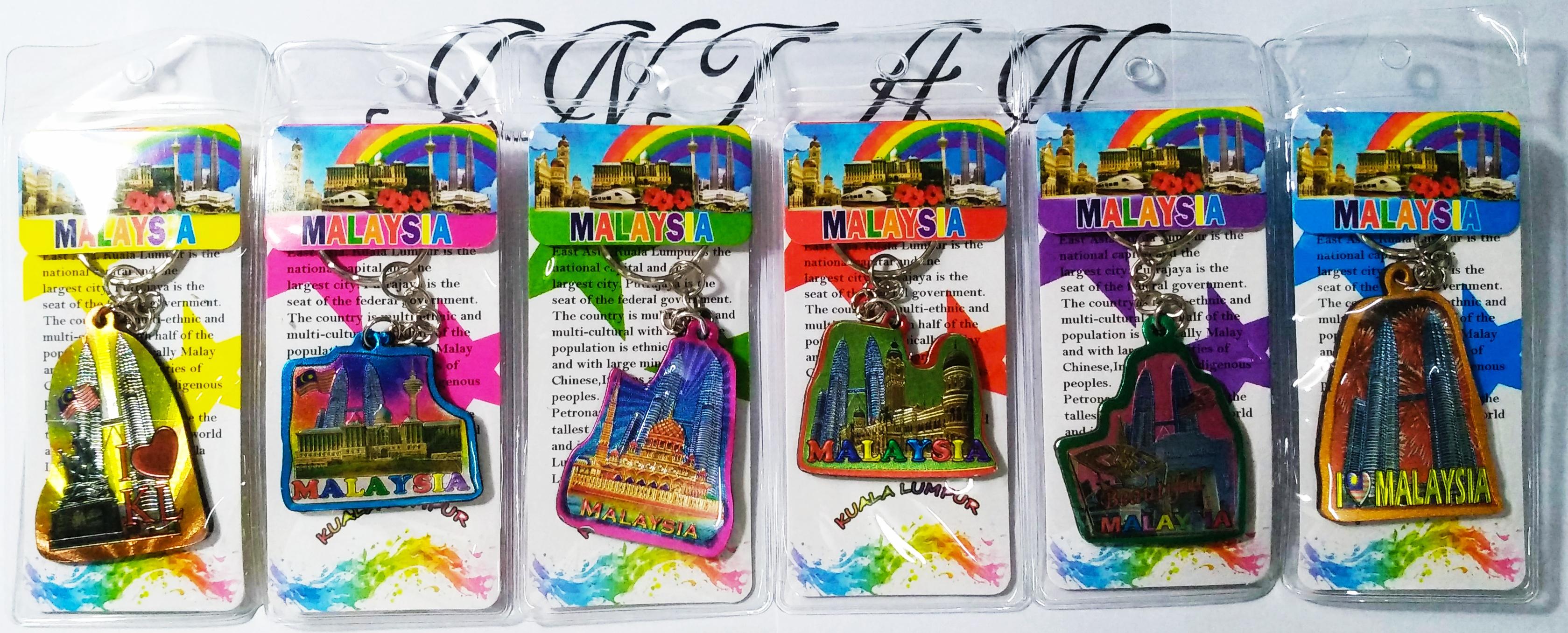 Ready Stock 6 In 1 Set B Kuala Lumpur Foil Keychain Multi Design Souvenir Malaysia Lazada