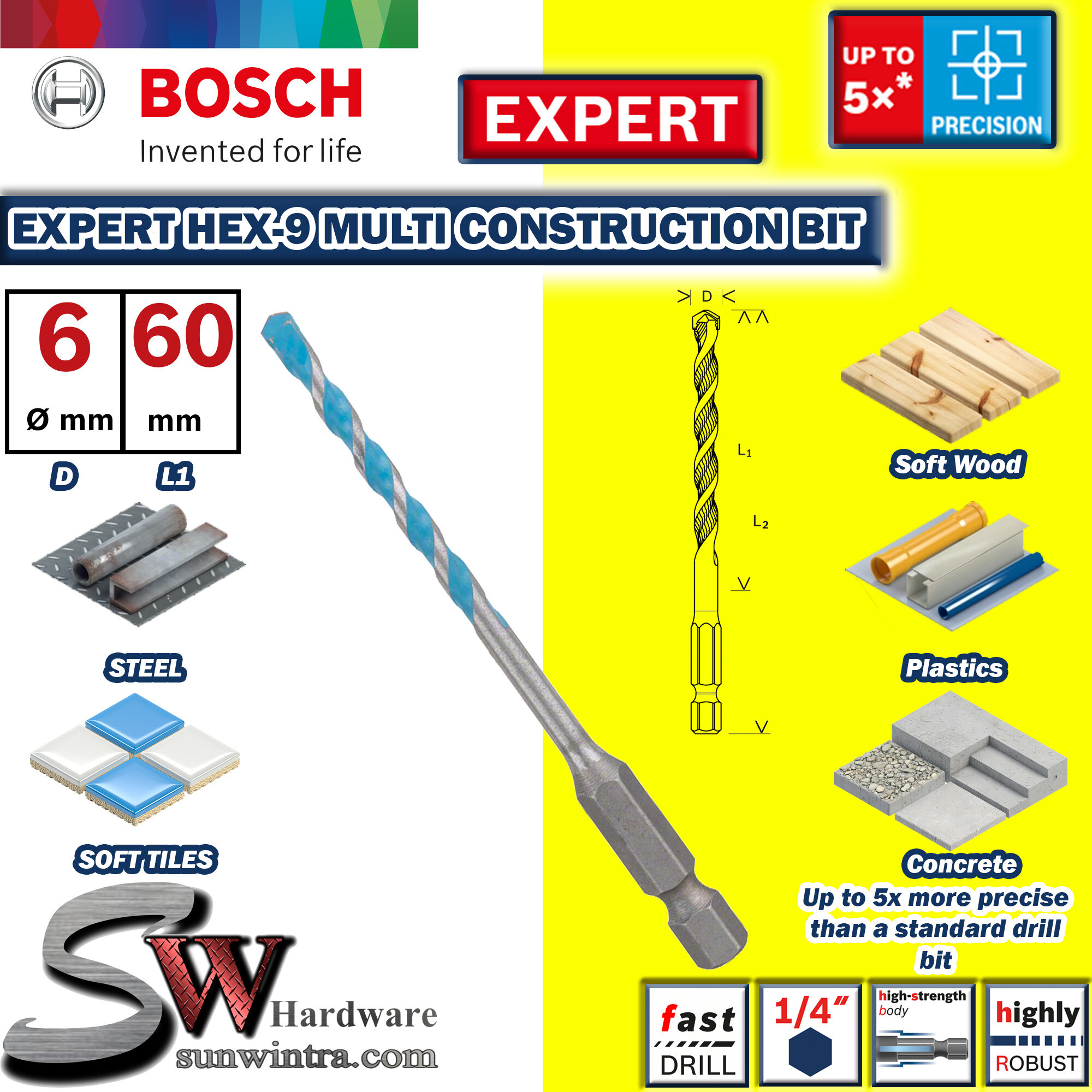 Drill bit for online tiles bosch