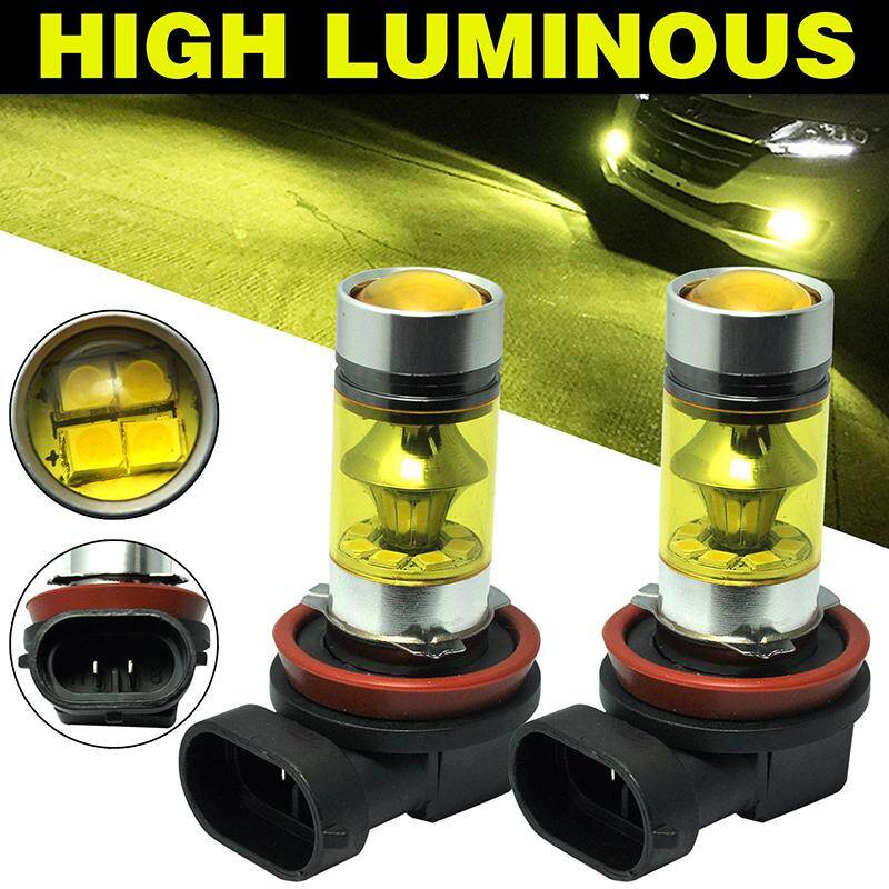 2 Pcs Yellow LED Fog Light 4300K H11 H8 100W 1000LM DRL Driving Lamp Bulb Kit