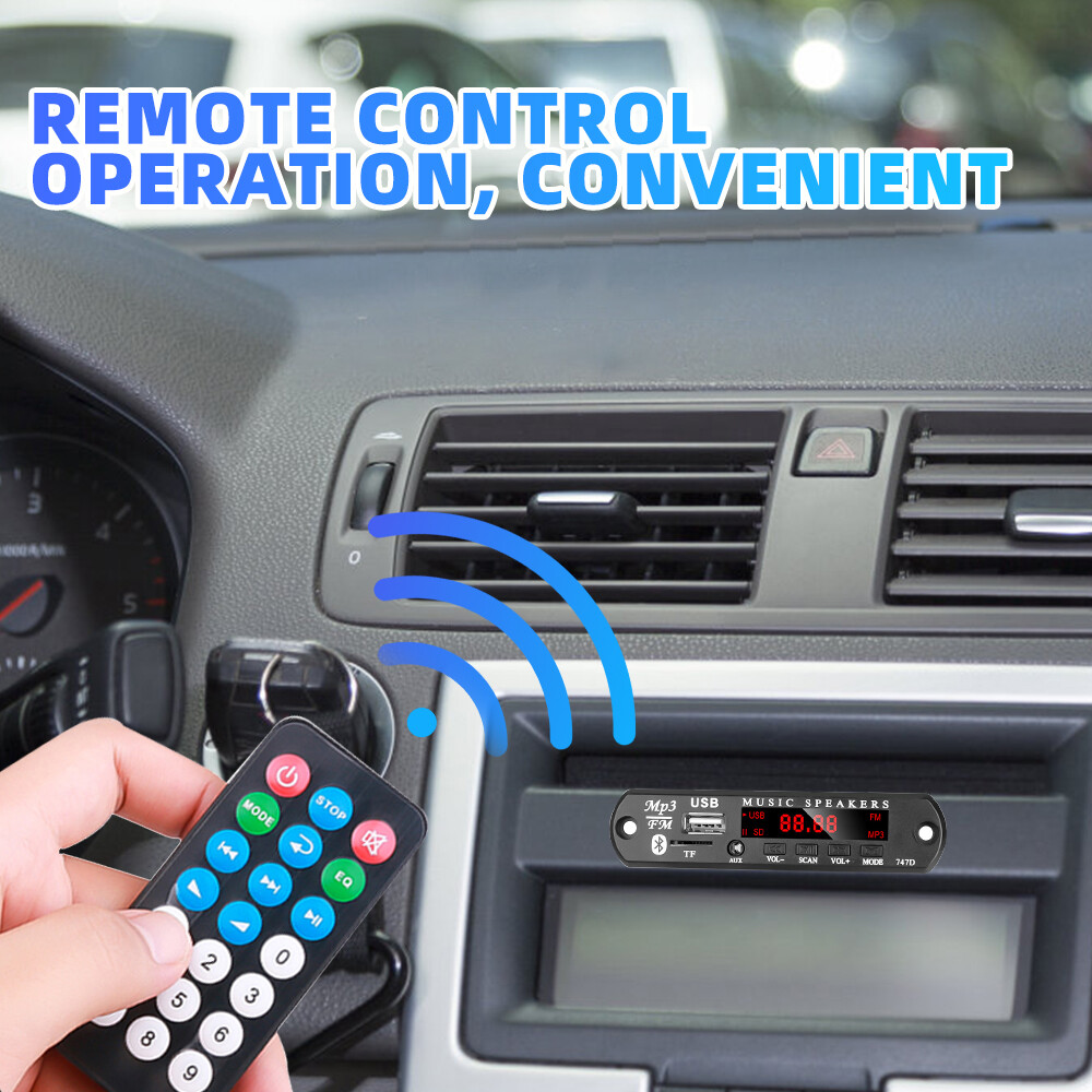 Bảng Mạch Giải Mã MP3 Bluetooth Bộ Phát Mô Đun Giải Mã Không Dây 5V 12V Trên Xe Hơi Bộ Thu Âm Thanh Aux 3.5Mm Đài FM TF Đĩa U USB Kèm Điều Khiển Từ Xa (Đèn LED, Màn Hình LCD Màu Tùy Chọn)