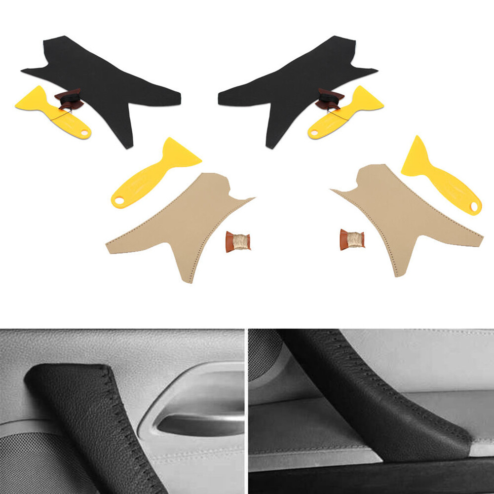 【Selling】Ar Interior Door Handle Hand Sewing Cover Micro Leather Door Panel Pull Handle Cover Frame for BMW 3 Series E90 e91 E93 05-12