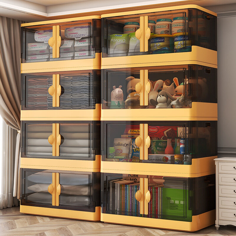 JJT multipurpose storage box Can open the box on many sides, storage boxes, storage boxes, storage shelves, drawer boxes, shelves, storage shelves for storing things tidy. Strong and durable to use. There are many colors to choose from. Foldable Toy Stora