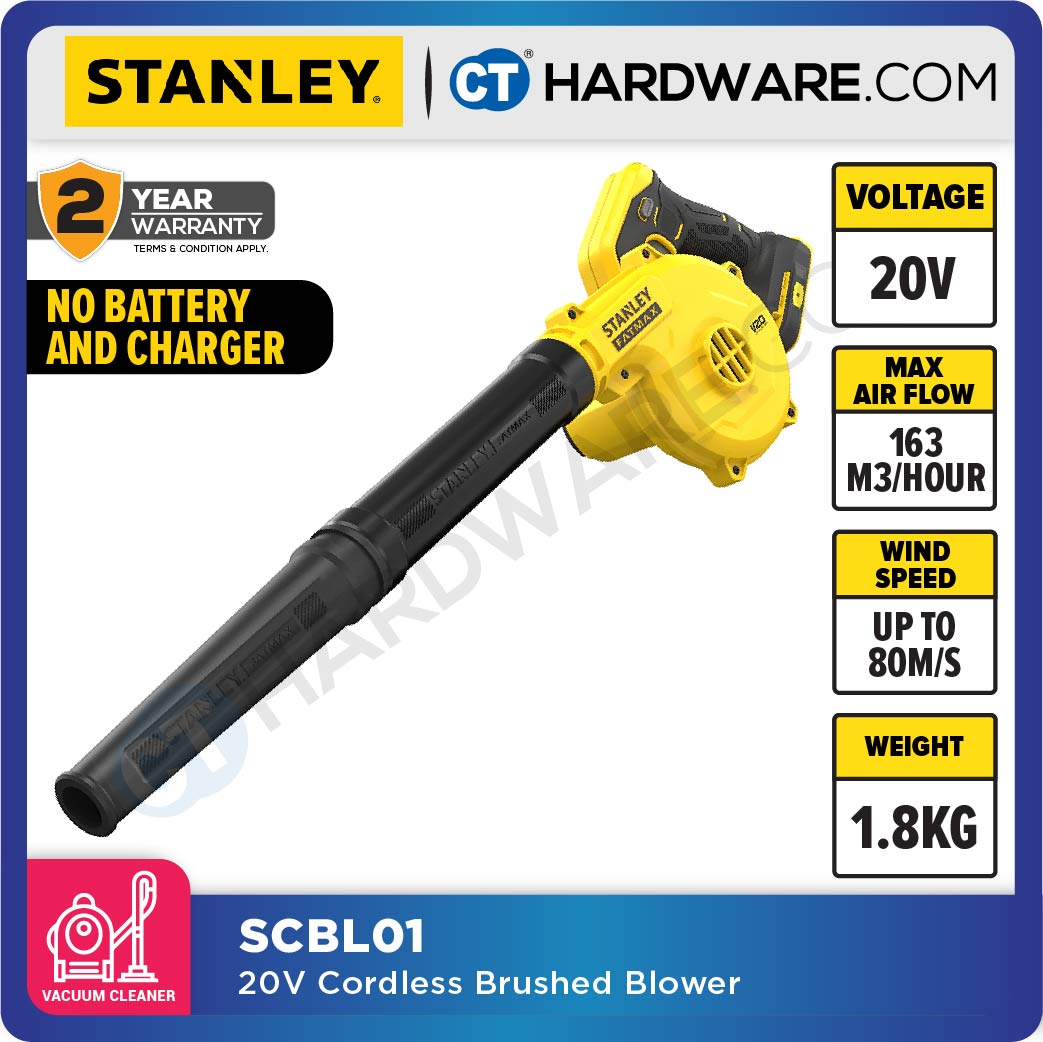 STANLEY SCBL01-B1 CORDLESS BRUSHED BLOWER 20V | 16,500 RPM [ SCBL01 ...