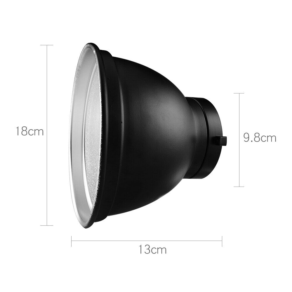 Godox Standard Reflector 180*130mm Bowens Mount Type for Photography Studio Lighting Flash Speedlite (Without Umbrella Hole)
