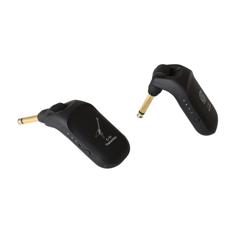 Wireless Guitar System Built-in Rechargeable 4 Channels Wireless Guitar Transmitter Receiver for Electric Guitar Bass
