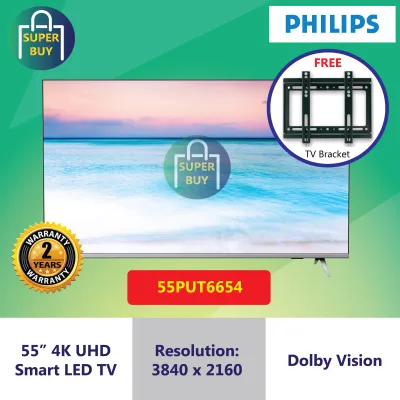 Philips 55" 4K UHD Smart LED TV 55PUT6654 Free TV Bracket
