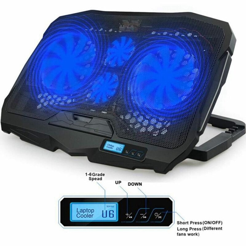 Notebook Cooler 4 Ultra-Quiet Fans Dual USB Ports for 12-17 Inch Notebook Computer Cooling Pad Notebook Computer Stand