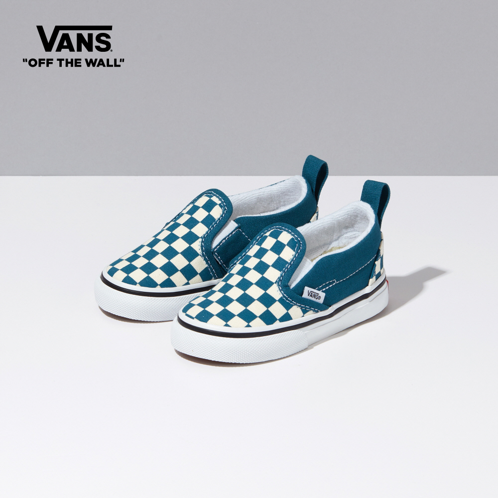 checkered teal vans