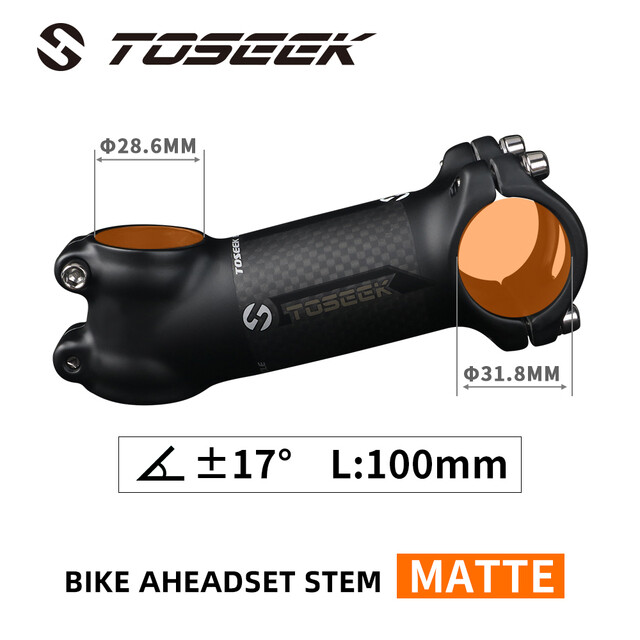 TOSEEK Bicycle Handlebar Stem 31.8mm Aluminum + Carbon Stem Angle 6/17 degrees Mtb mountain Road bike Stem Spare Parts For Bicycle
