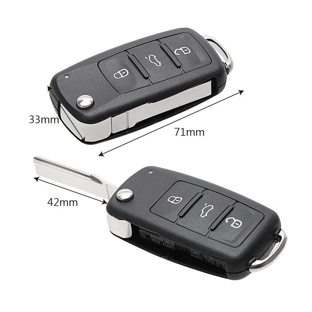 3 Button Flip Remote Auto Car Key Shell for Beetle Caddy Eos Golf Jetta Polo Scirocco Tiguan Touran UP For VW Blank Keys Cover Case