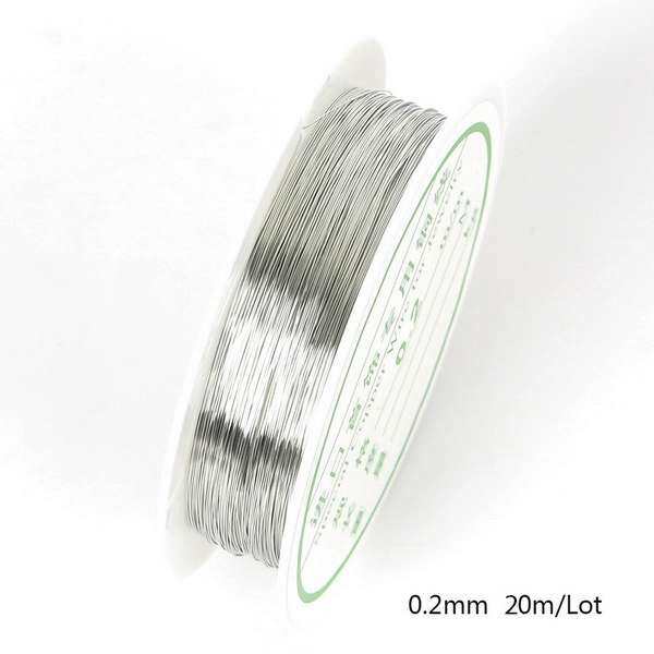 High Quality 20M 0.2mm Copper Red/Gold/Silver Colors Copper Wire Beading Wire Jewelry Findings