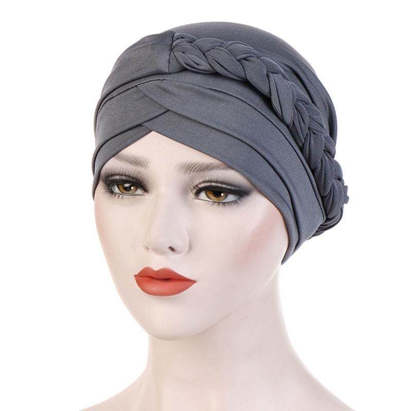 Silk Hijab Head Wrap Head Scarf Cancer Chemo Hat Muslim Braid Women Turban Cap
