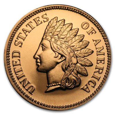U.S. United States GSM Indian Head Cent Penny 1oz 1 oz .999 Fine Cu Copper Round Coin (Made in United States)