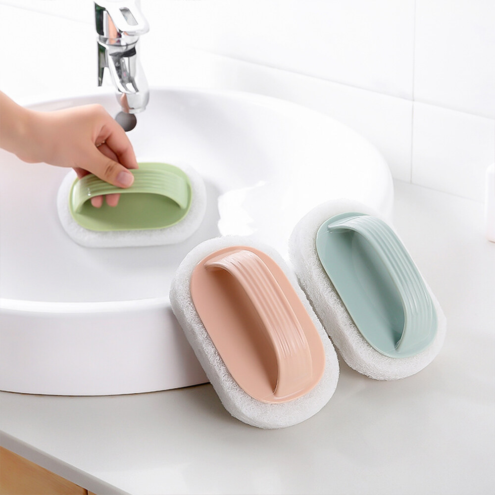 Sponge Brush Bathroom Kitchen Dishwashing Wipe  Strong Decontamination Cleaning Brush