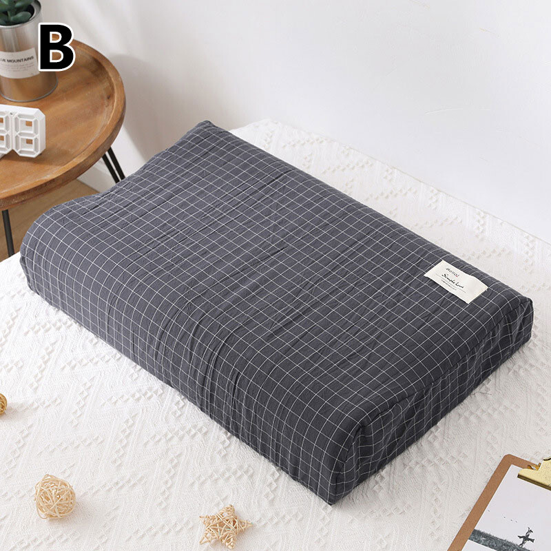 Zippered Latex Pillowcase Rebound Pillow Cover Memory Foam Protector Cotton