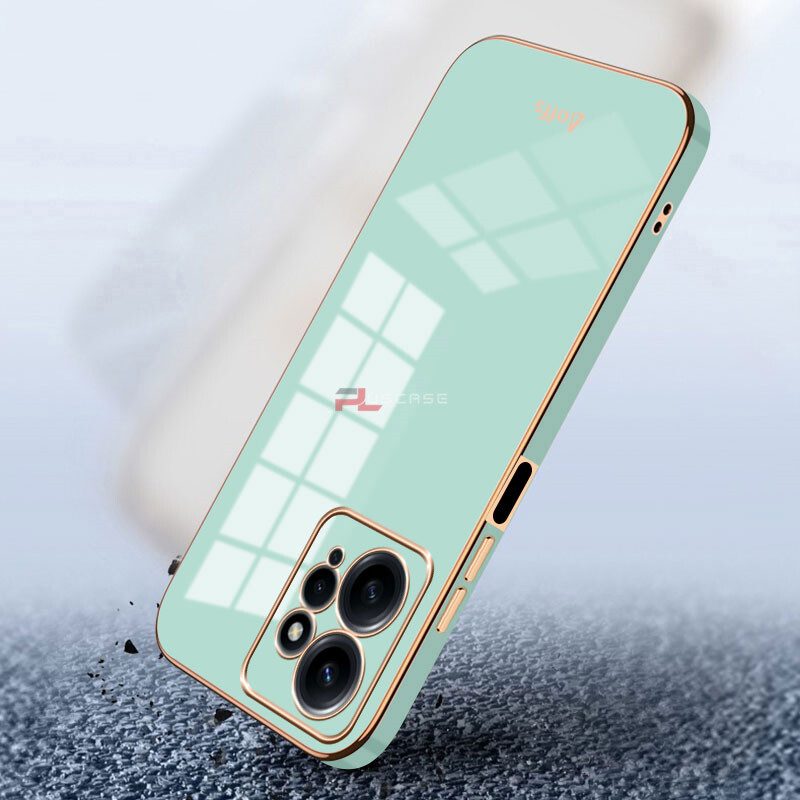 PlusCase for Xiaomi Redmi Note 12 4G 6D Plating Soft Case Lens Protector Square Frame Silicone Glossy Shockproof Phone Back Cover
