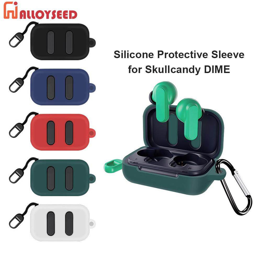 Silicone Case for Skullcandy Dime Shockproof Full Protective Cover with Carabiner Charging Case Accessories