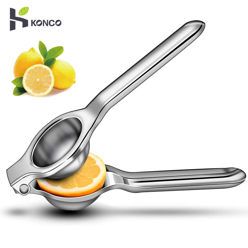 Konco Manual Lemon Juicers Fruit Extractors  Fruits  squeezer Lime Orange Stainless Steel Fast Hand Press Tool Round Fresh Fruit Tool Kitchen Gadget