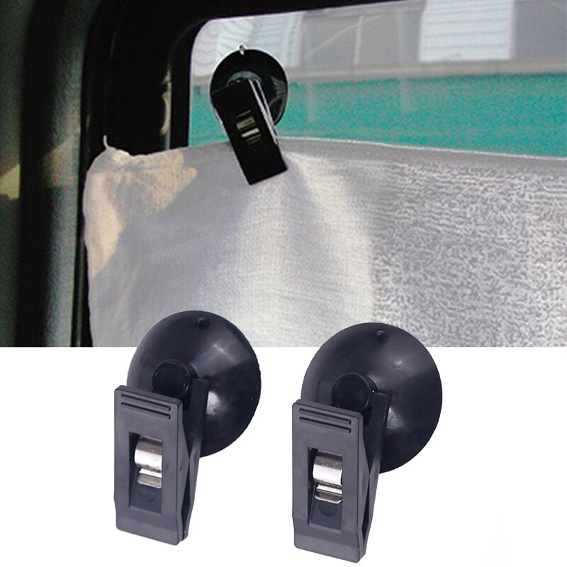 Black Clip Mount Interior Accessory Clip Removable Holder Car Interior Window Mount Suction Cup Clips Suction Cap Clip