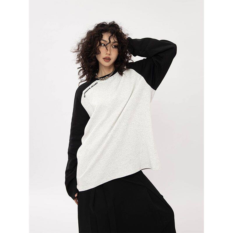 VUNC Stylish sweatshirt Alphabet sweatshirt Japanese numerals New sweatshirt Trendy tops Literary Versatile tops for couples
