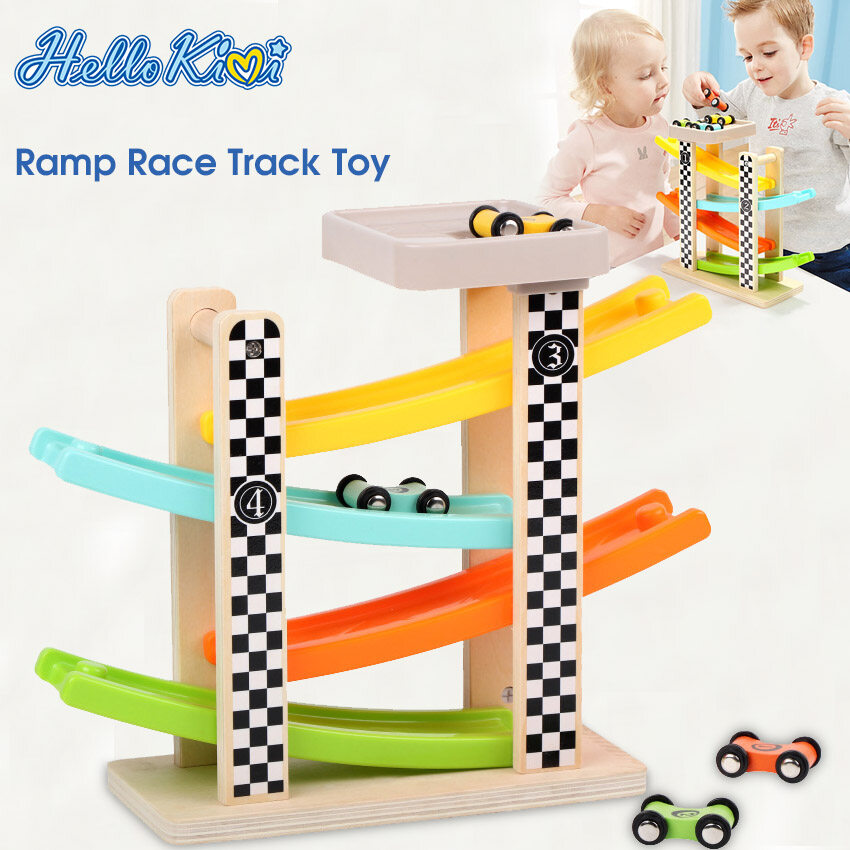 wooden race track for toy cars