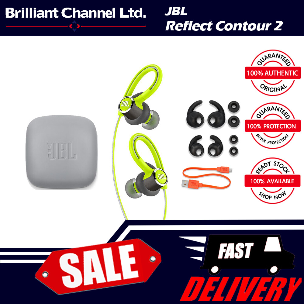 JBL Reflect Contour 2 Earphones Sweatproof Secure fit Wireless earphone Sport 3-Button Remote/ Mic In-Ear Bluetooth Headphones 100% Original 100% Brand New Legit Seller