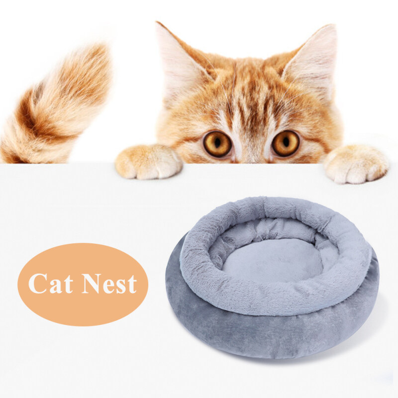 Pet Tổ Tròn Kennel Plush Giường Ngủ Đệm Di Động Chó Mèo Mềm Chăn Dụng Cụ Cho Thú Cưng