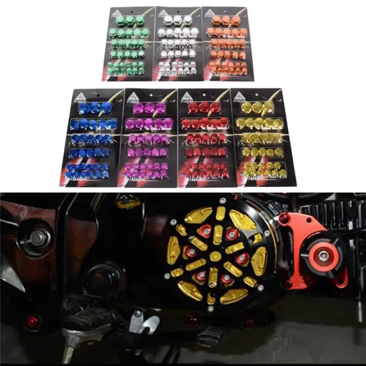 Changda 30pcs Motorcycle Screw Nut Bolt Cap Cover Decoration