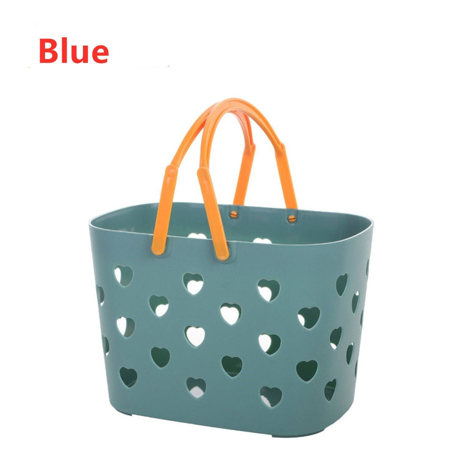 1 * Portable Storage Basket Plastic Storage Tote with Handle for Bathroom, Pantry, College Dorm