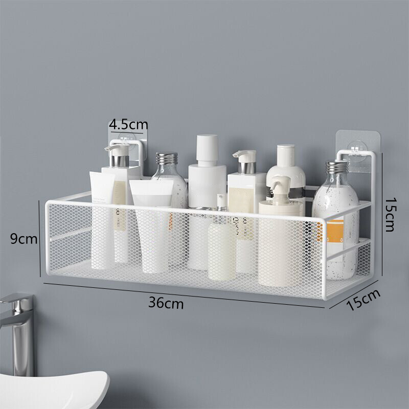 Bathroom Organizer Wall Mounted Corner Shower Rack Shampoo Soap Shower Gel Storage Busket Storage Shelf With Hooks