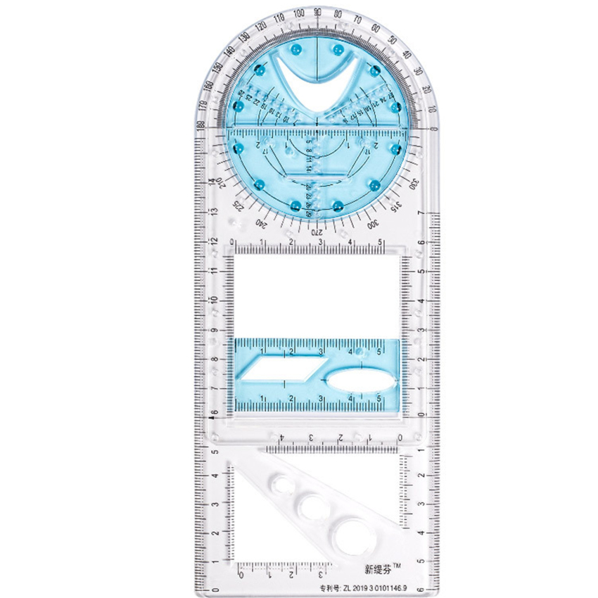 Multifunctional Geometric Ruler Geometric Drawing Template Measuring Tool School Office Building Drawing
