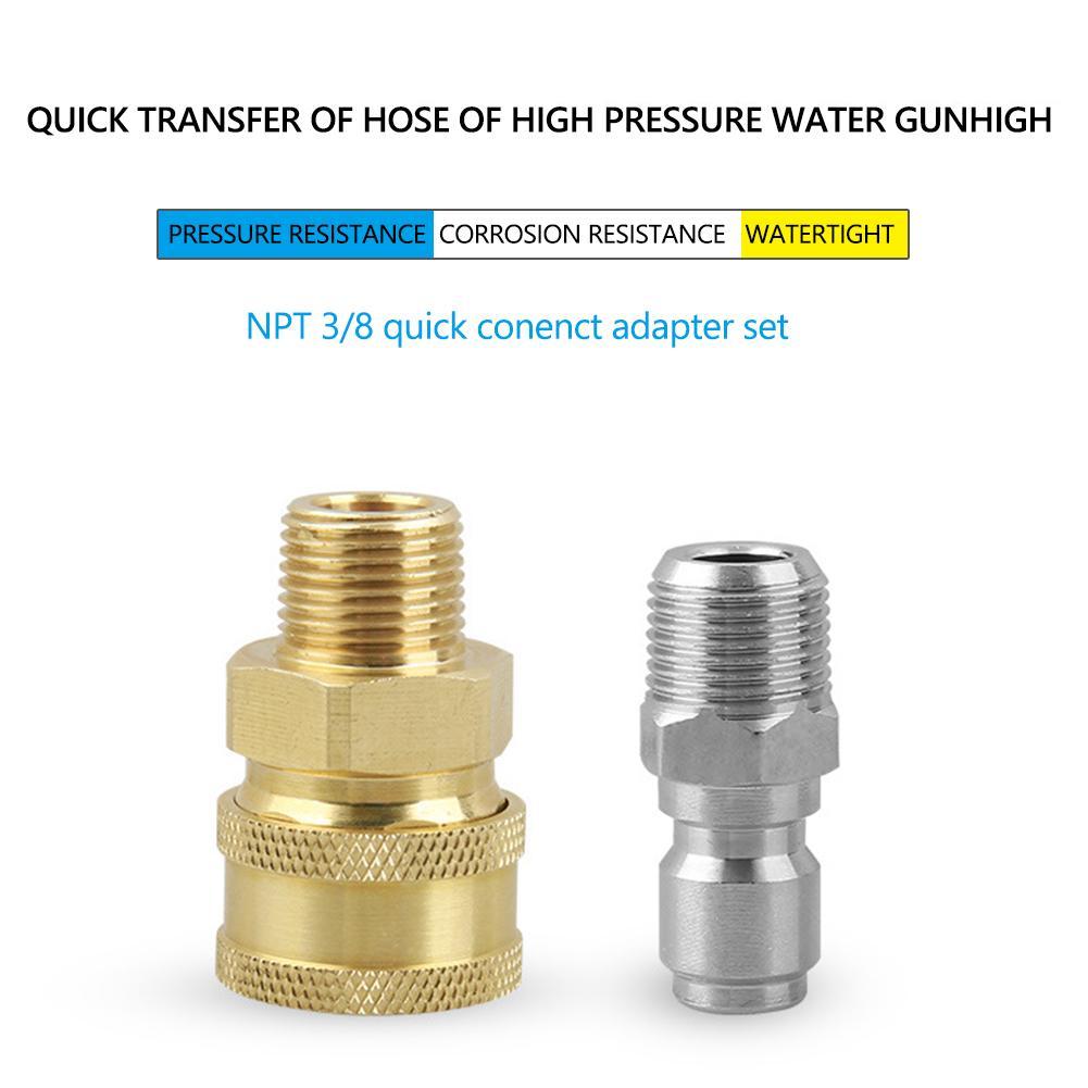 3/8 Quick Connect Fitting Pressure Washer Coupling Connector Adapter Set