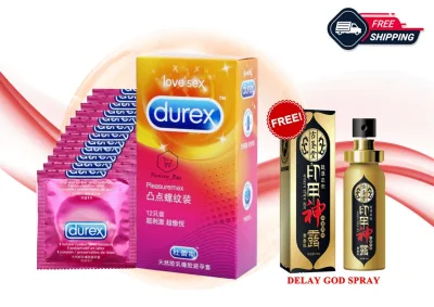 Durex Pleasuremax Dotted Delay Condom For Men 12pcs Kondom Lelaki [ Free Delay God Oil Spray 10ml ]