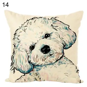 La 45x45cm Colored Painting Dog Throw Pillow Case Cushion Painting Dog Throw Pillow Case Cushion