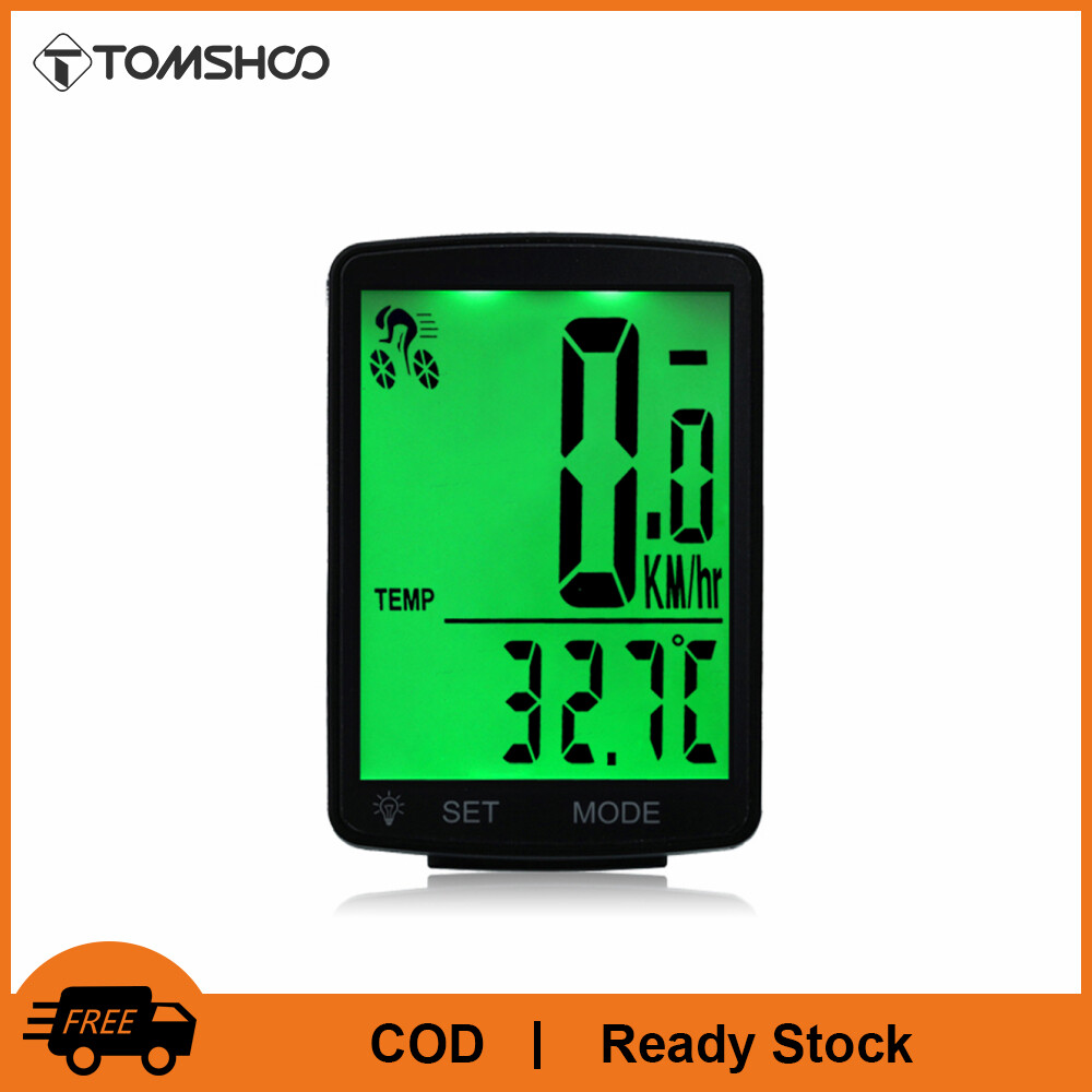TOMSHOO Multifunctional LCD Screen Wireless Bicycle Cycling Computer Bike Rainproof Speedometer 2.8inch Waterproof Cycling Odometer