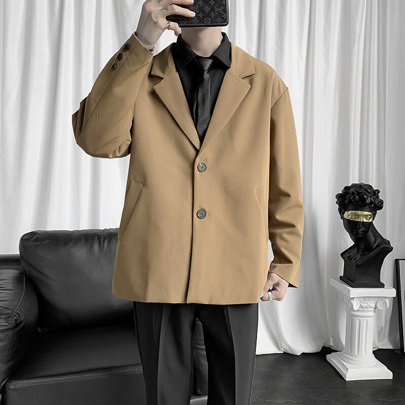 Mùa Thu 2020 Mới Màu Sắc Trang Nhã Đi Chơi Bộ Đồ Nhỏ Nam Rộng Han Edition Thanh Niên Đẹp Trai Bf Áo Khoác Blazer