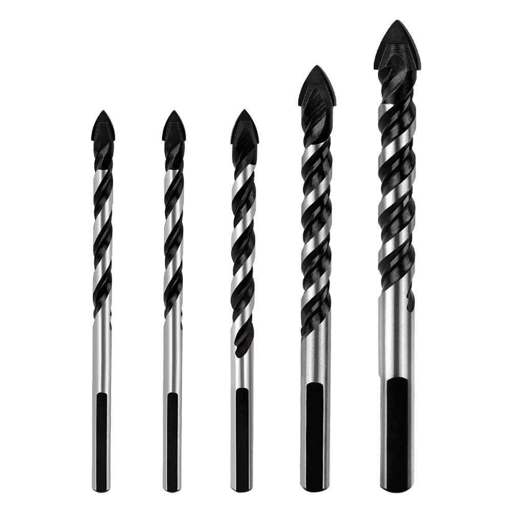 SEN® 5Pcs/Set Durable Drill Bit Set for Glass Wood Tile Concrete Plastic Brick Wall