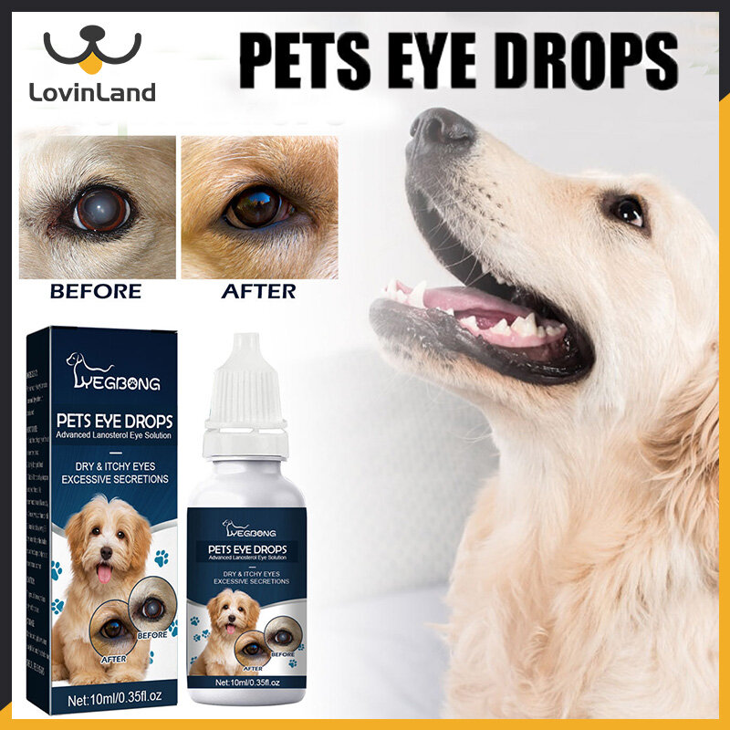 Lovinland Pet Eye Drops Cats and Dogs To Remove Tear Marks To Relieve Itching of The Eye Gentle Cleaning The Eye Drops