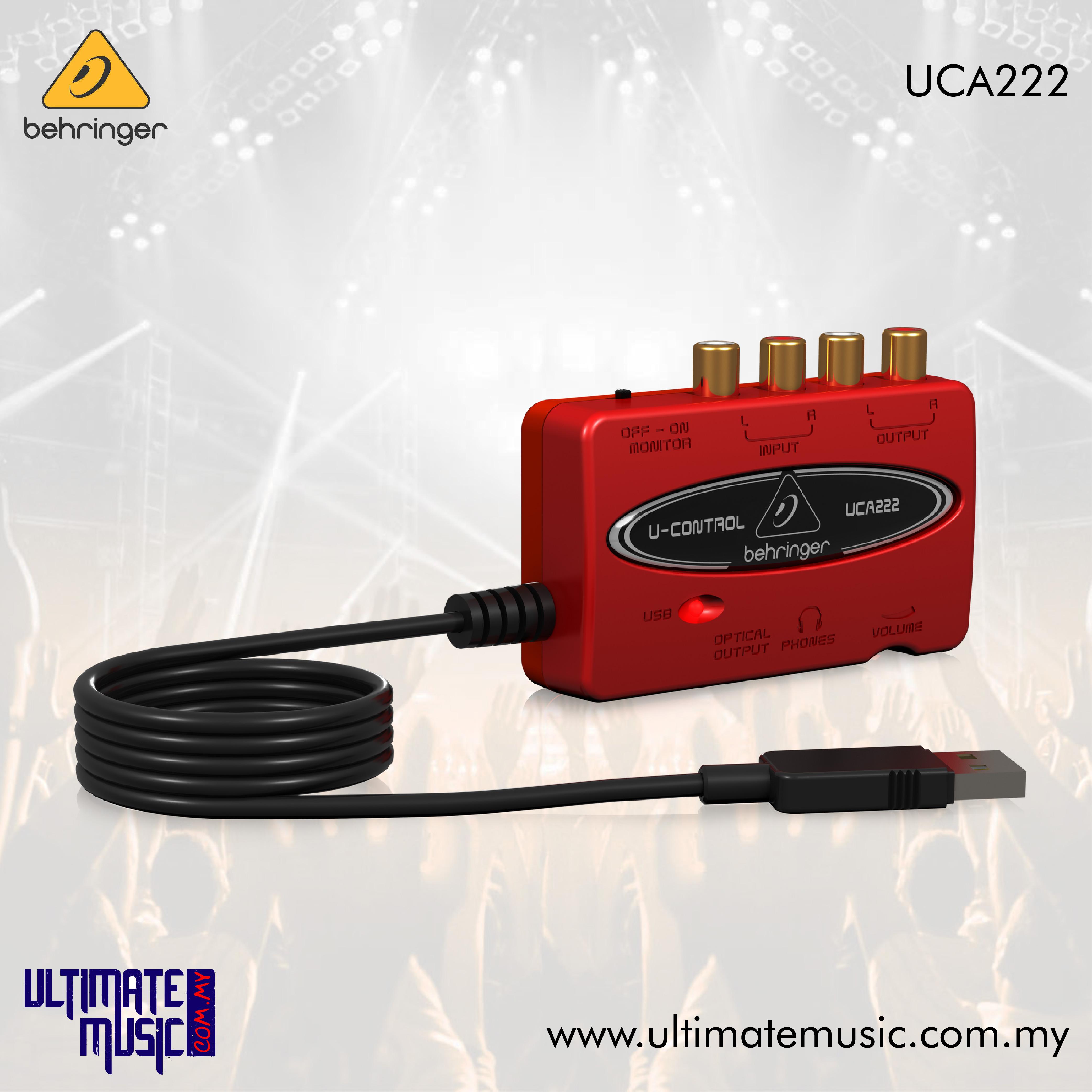 BEHRINGER UCONTROL UCA222 UltraLow Latency 2 In/2 Out USB Audio