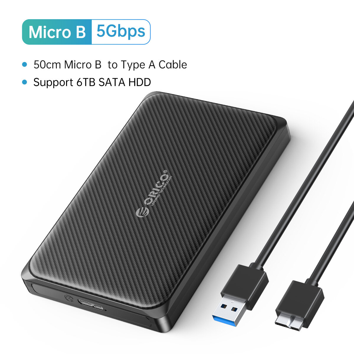 Orico 2.5 inch hdd case sata3.0 to usb 3.1 type-c external hard drive case enclosure for 7-9.5mm hdd ssd disk box support uasp