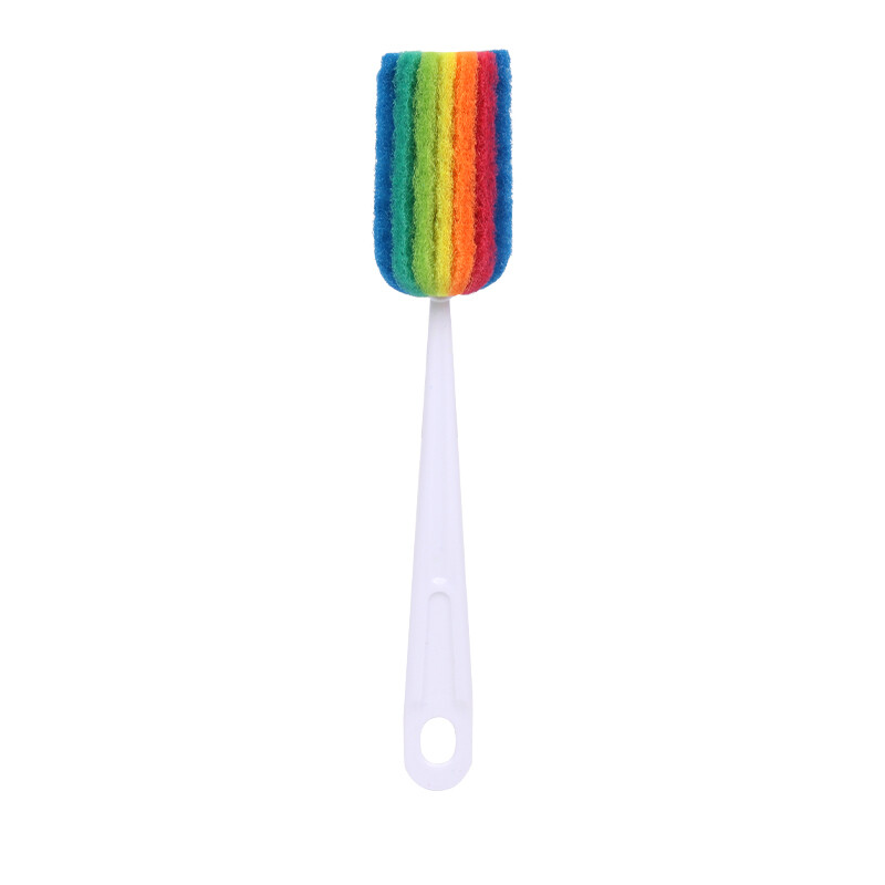 2 In 1 Long Handle Bottle Brush Cup Brush 360° Sponge Cleaning Brush Multifunctional Kitchen Cleaning Tool Random Color