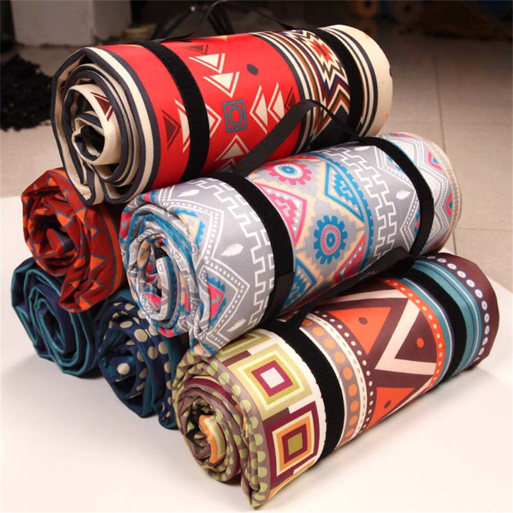 Moistureproof Plaid Pad Picnic Nation Blanket Style Printed Folding Camping Mat Beach